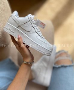 کتونی دخترانه و پسرانه نایکی ایرفورس وان تمام سفید nike airforce 1